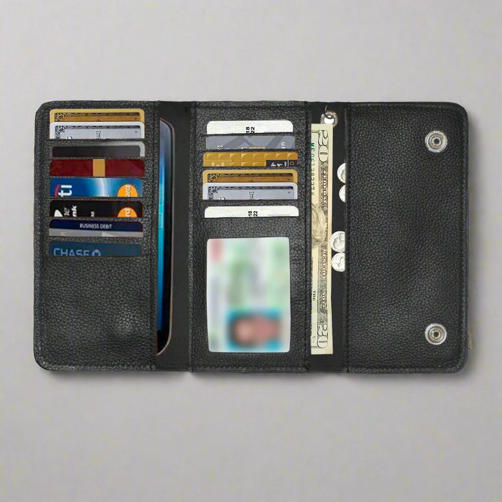 Open Road Men's Chain Trifold Leather Wallet