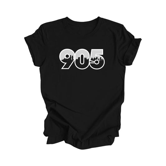 905 Mississauga Ontario Canada Area Code City Skyline Gift - Unisex T-Shirt - Inspired X