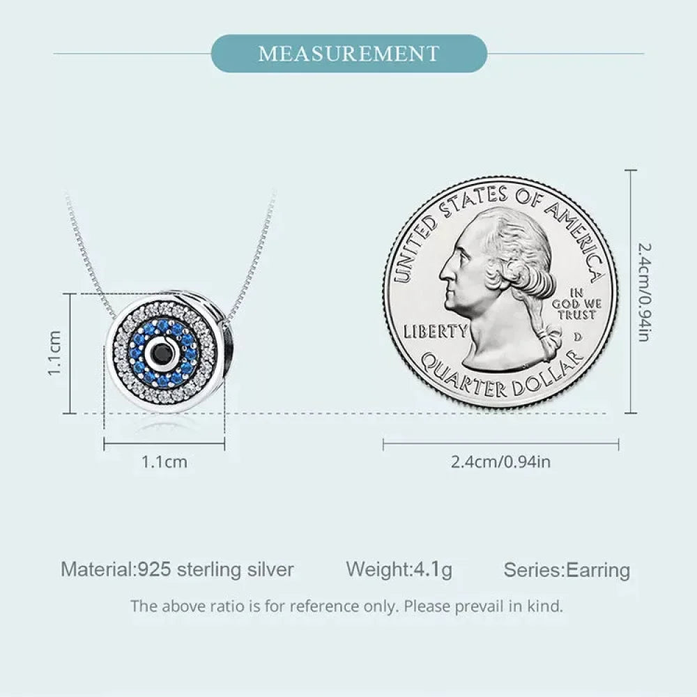 925 Sterling Silver Blue Crystal Evil Eye Necklace | Lucky Eye Neck Chain | Women'S Birthday Gift Fine Jewelry