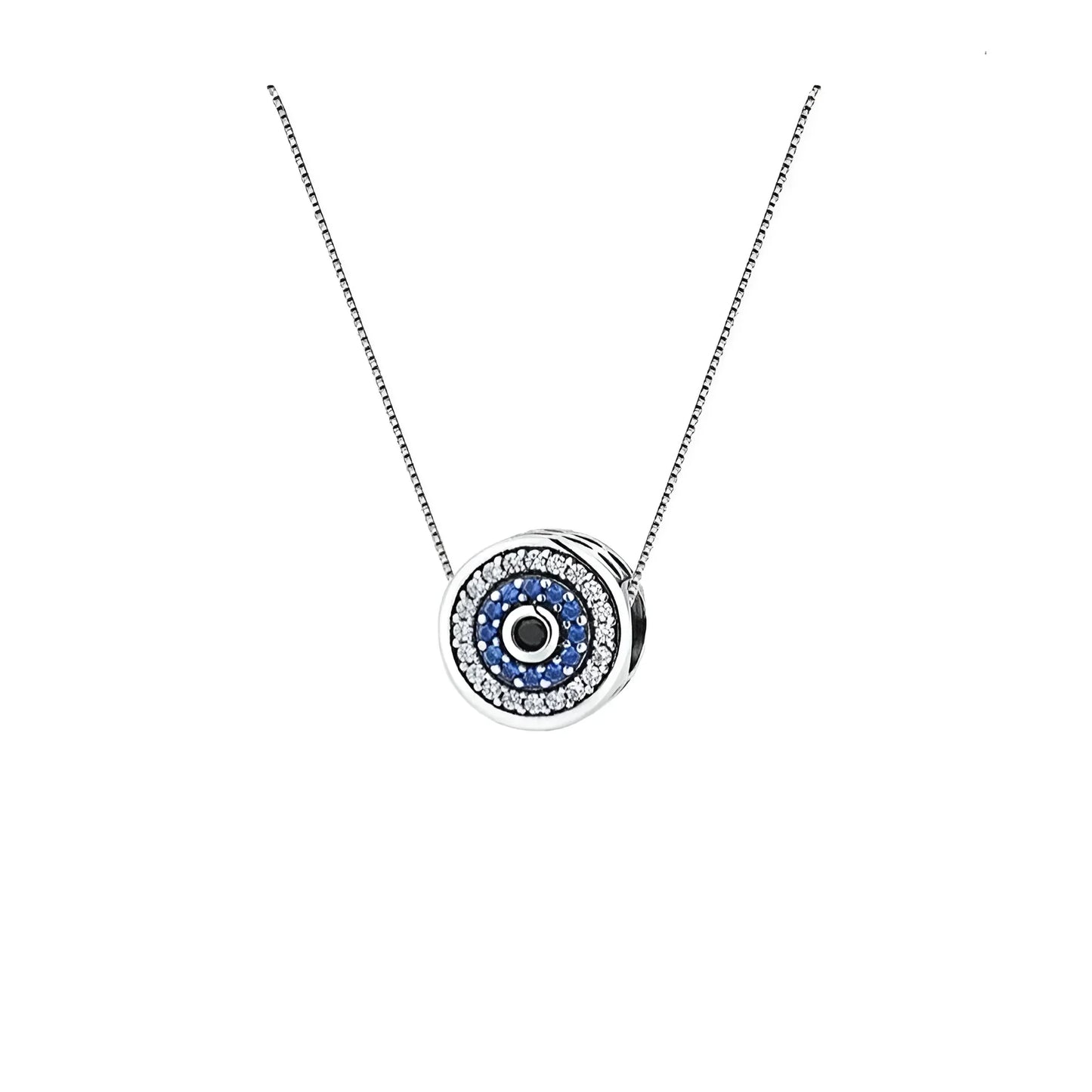 925 Sterling Silver Blue Crystal Evil Eye Necklace | Lucky Eye Neck Chain | Women'S Birthday Gift Fine Jewelry