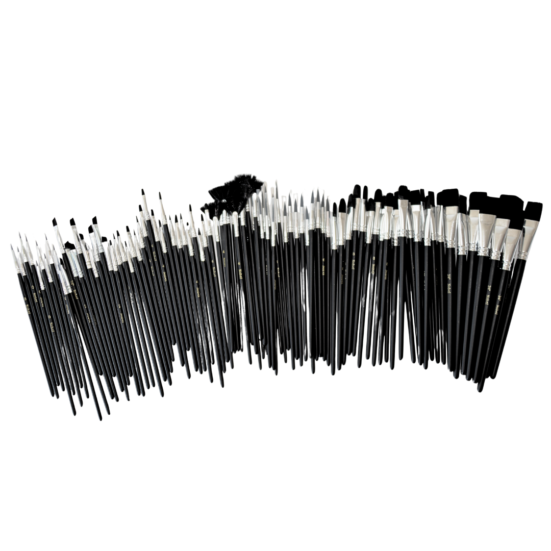 Nobel Value - 100 pcs Mixed Paintbrushes for Professionals