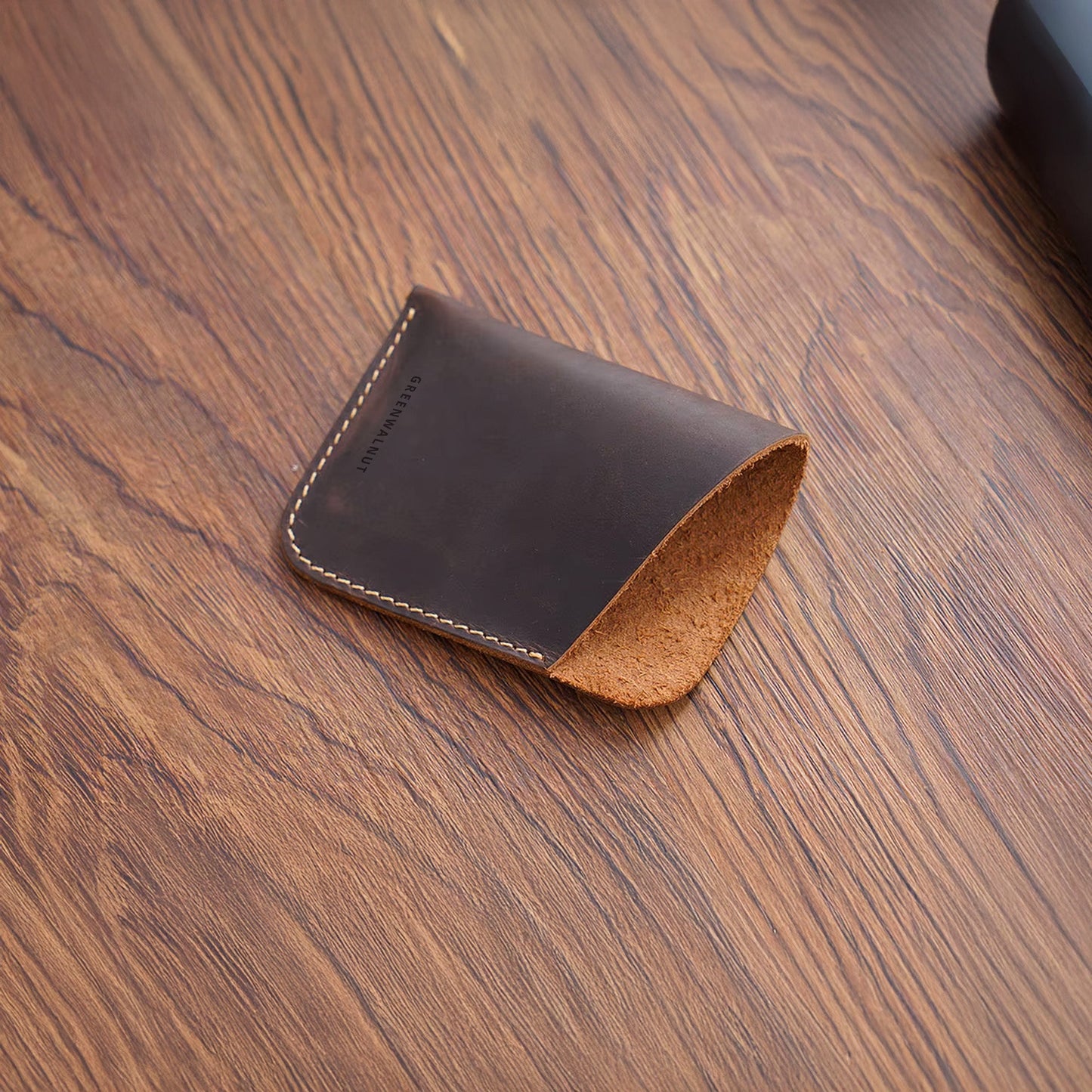 Minimalist Pure Leather Card Holder | Slim Handmade Leather Wallet
