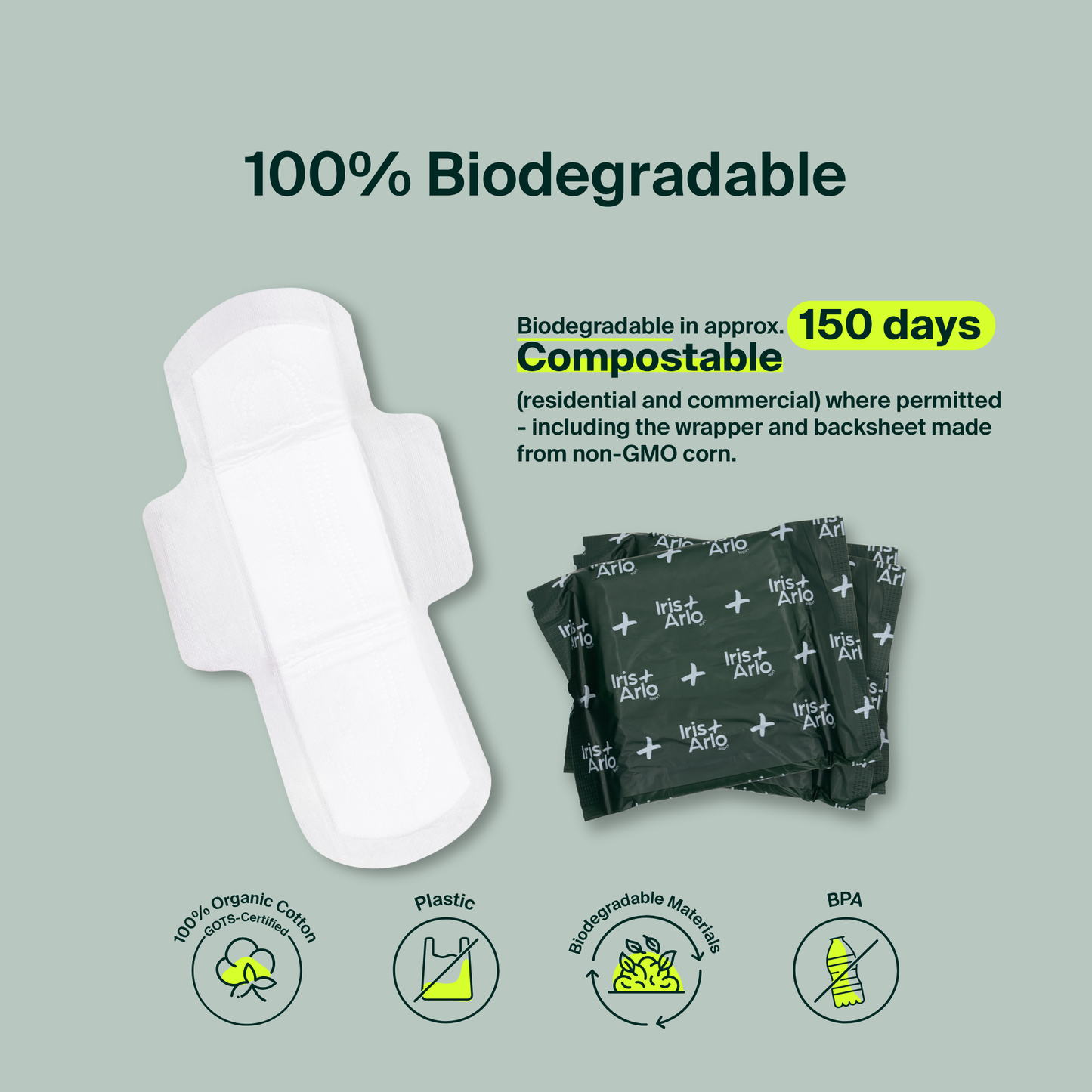 Bulk (34) - 100% Organic Super Pads - Resealable Bag