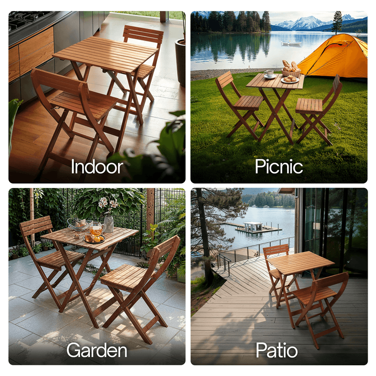 Foldable Bistro Table and Chairs Set