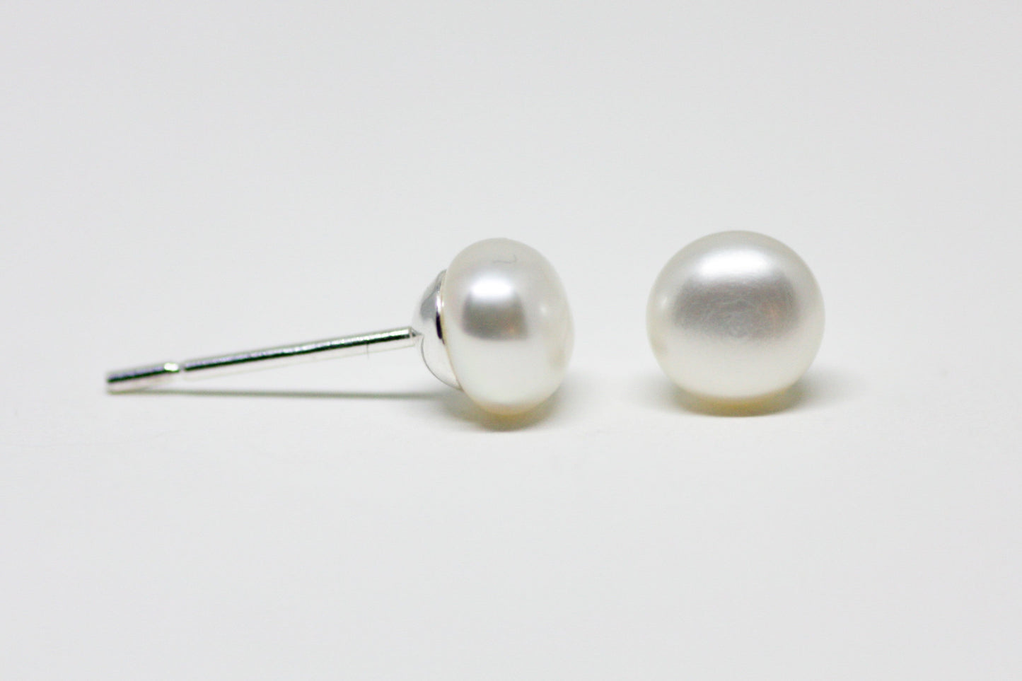 White Pearl Stud Earrings 5mm