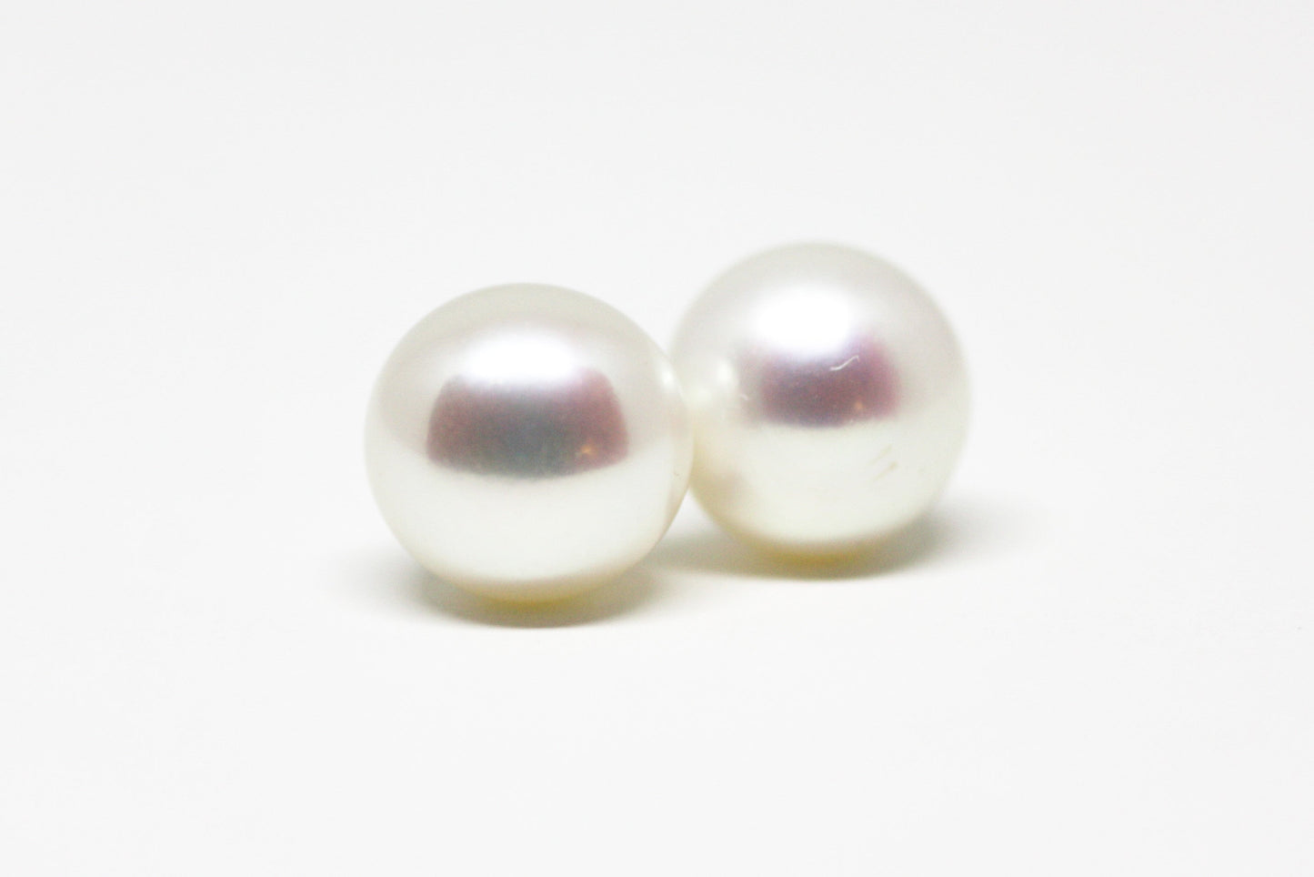 White Pearl Stud Earrings 8mm