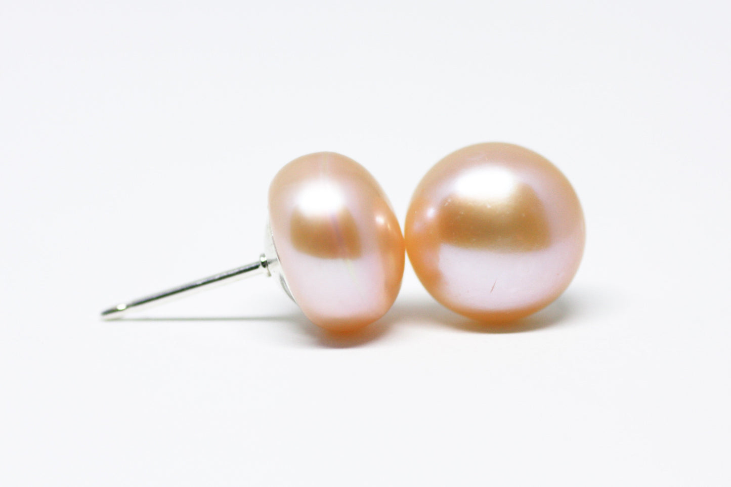Pink Pearl Stud Earrings 10mm