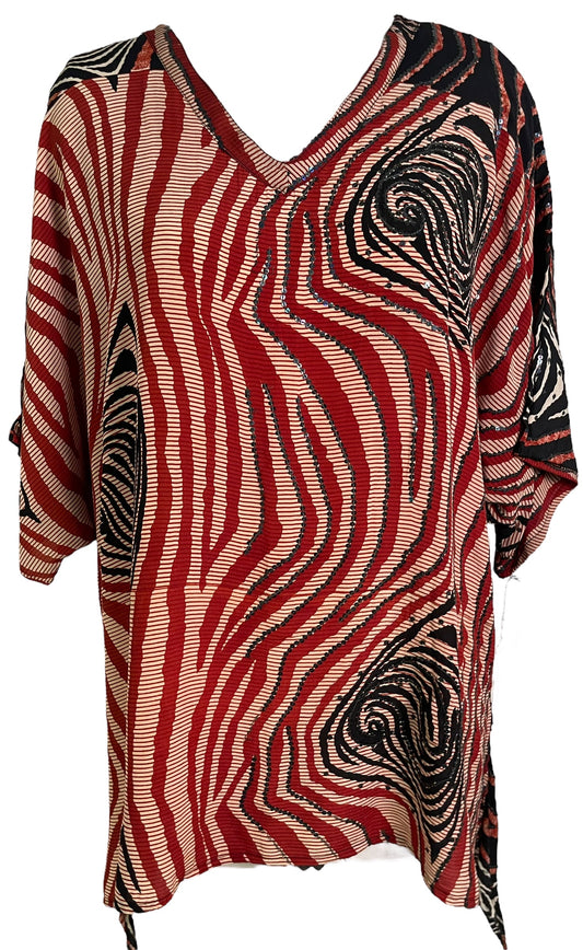 PRC6467 Avatar Pure Silk Long Tunic with Side Ties