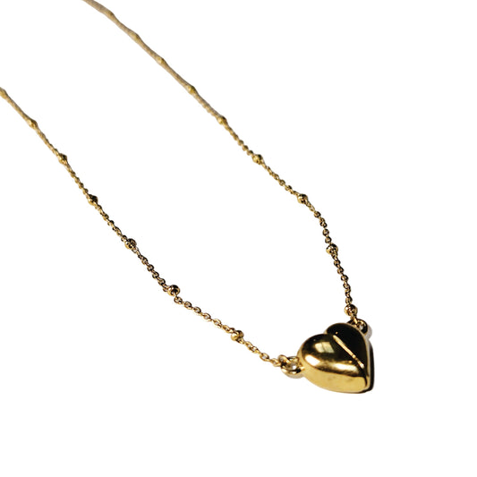 ABNA Gold: Together Forever Beaded Necklace – Separable Magnetic Mini Heart Pendant