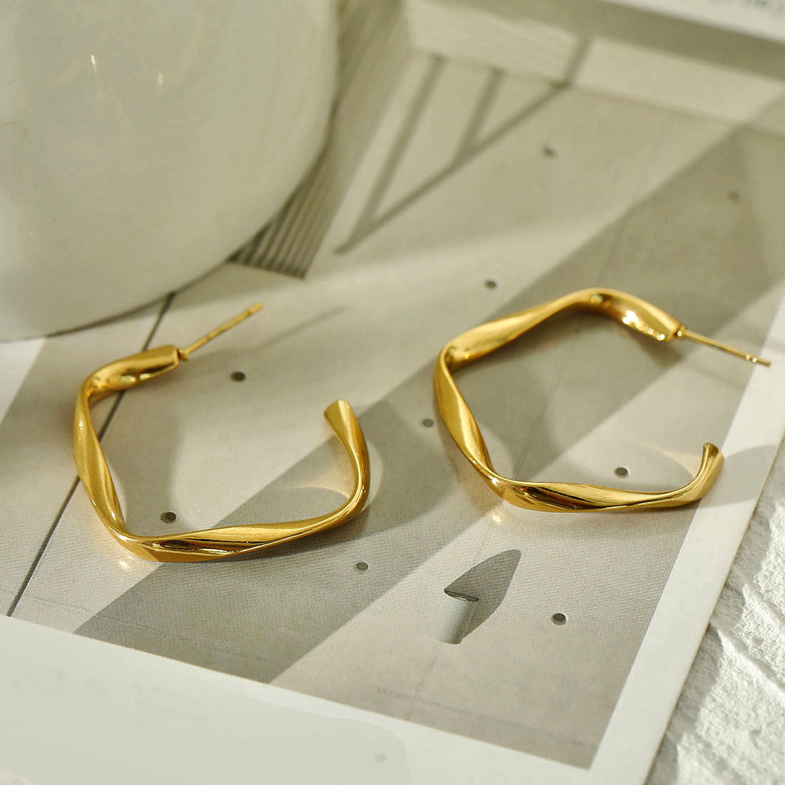 ADAMMA Sculptural Hoop Earrings