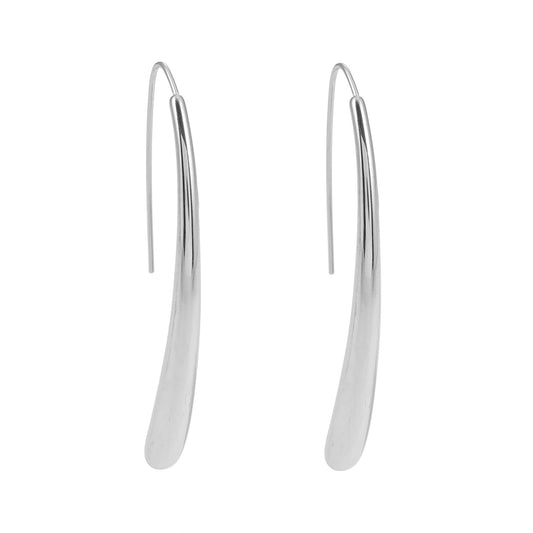 Style ADARA White Gold (Silver Toned): Abstract Elegance. Avant-Garde Geometric Earrings
