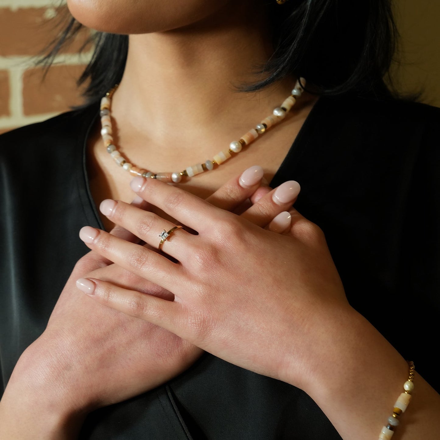 ADHIKA: Classic Gold Ring with a Square Zirconia Centerpiece