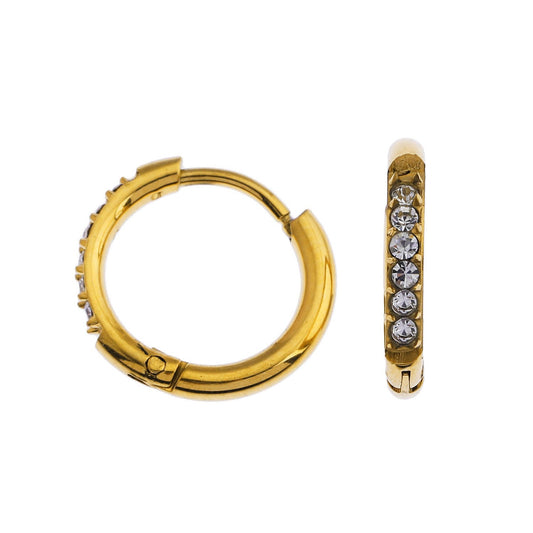 ALASTRANA: Classic Mini Hoops embedded with Zirconia Gemstones