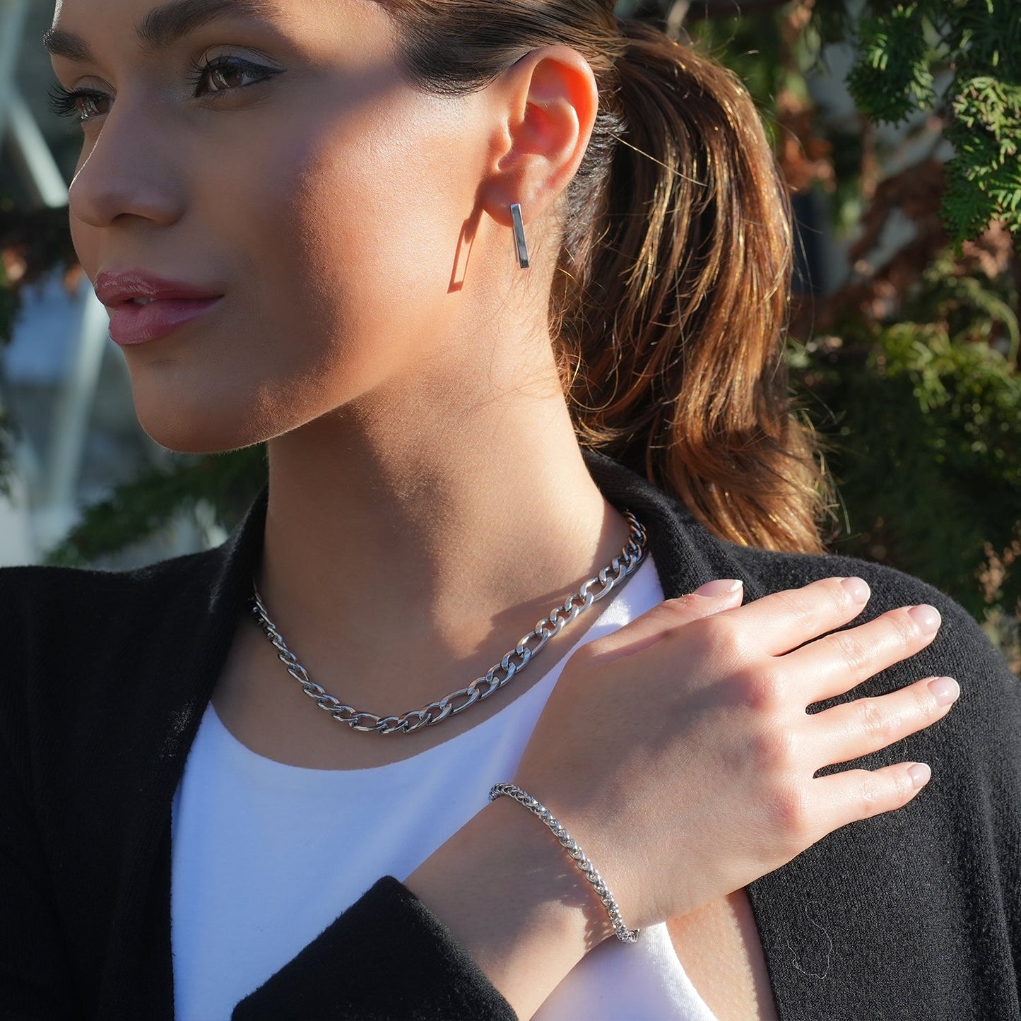 ALDWYCH: Unisex Chunky Silver Bracelet - Bold, Stylish & Versatile.