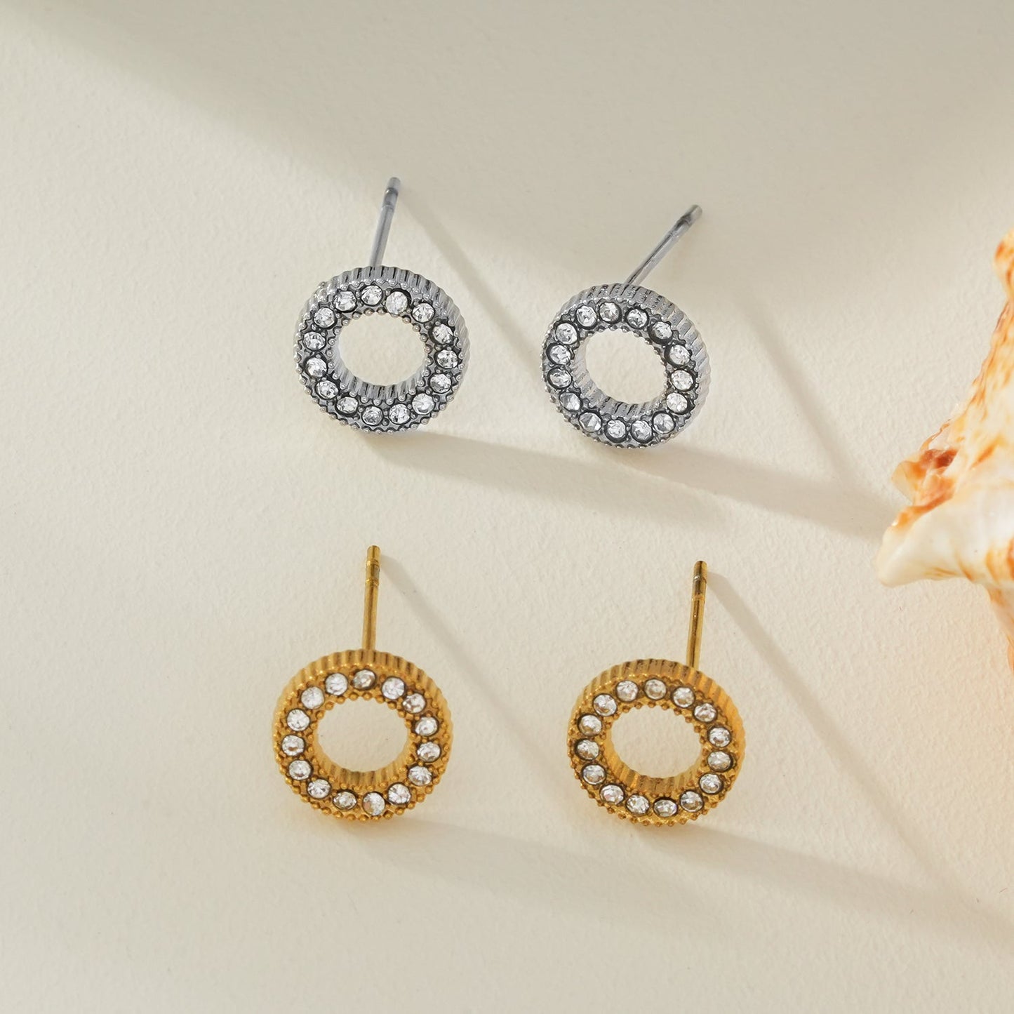 AMATOLE Gold: Radiant Circle Mini Stud Earrings