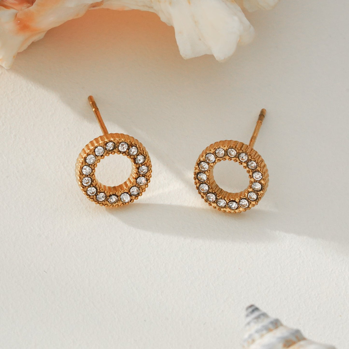 AMATOLE Gold: Radiant Circle Mini Stud Earrings