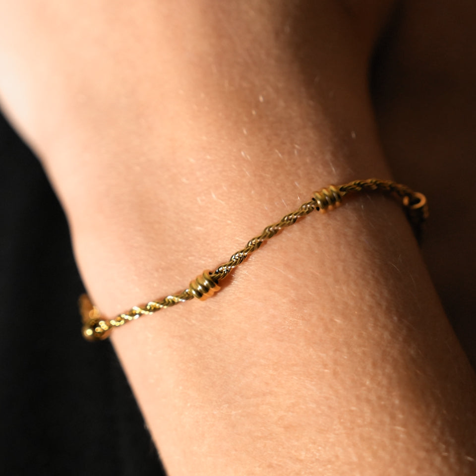 AMIENS Gold: Beaded Rope Chain Bracelet