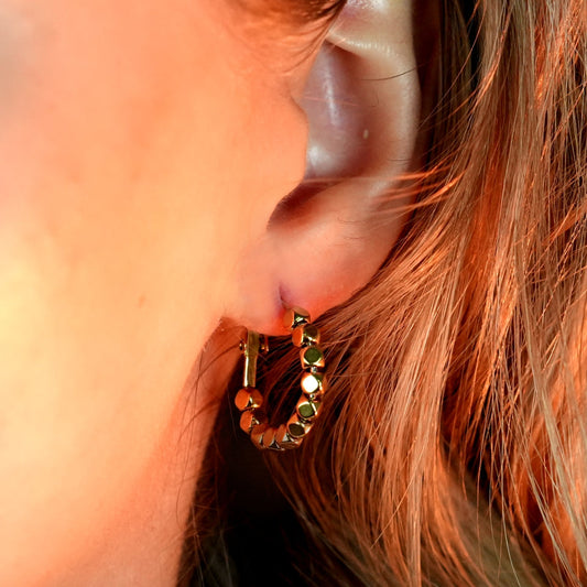 ANDALI Square Beads Hoop Gold Earrings