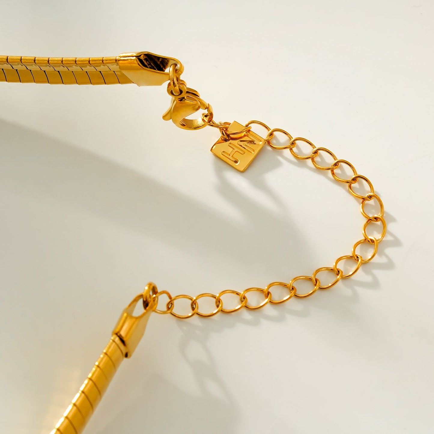 ANJILMA Gold: Minimalist Textured Choker Collar Necklace.