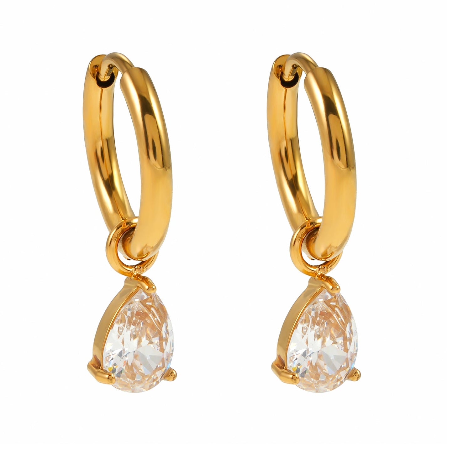 ANNAPOLIS Gold: Vintage Inspired Mini Hoops With Pearl Zirconia Charms