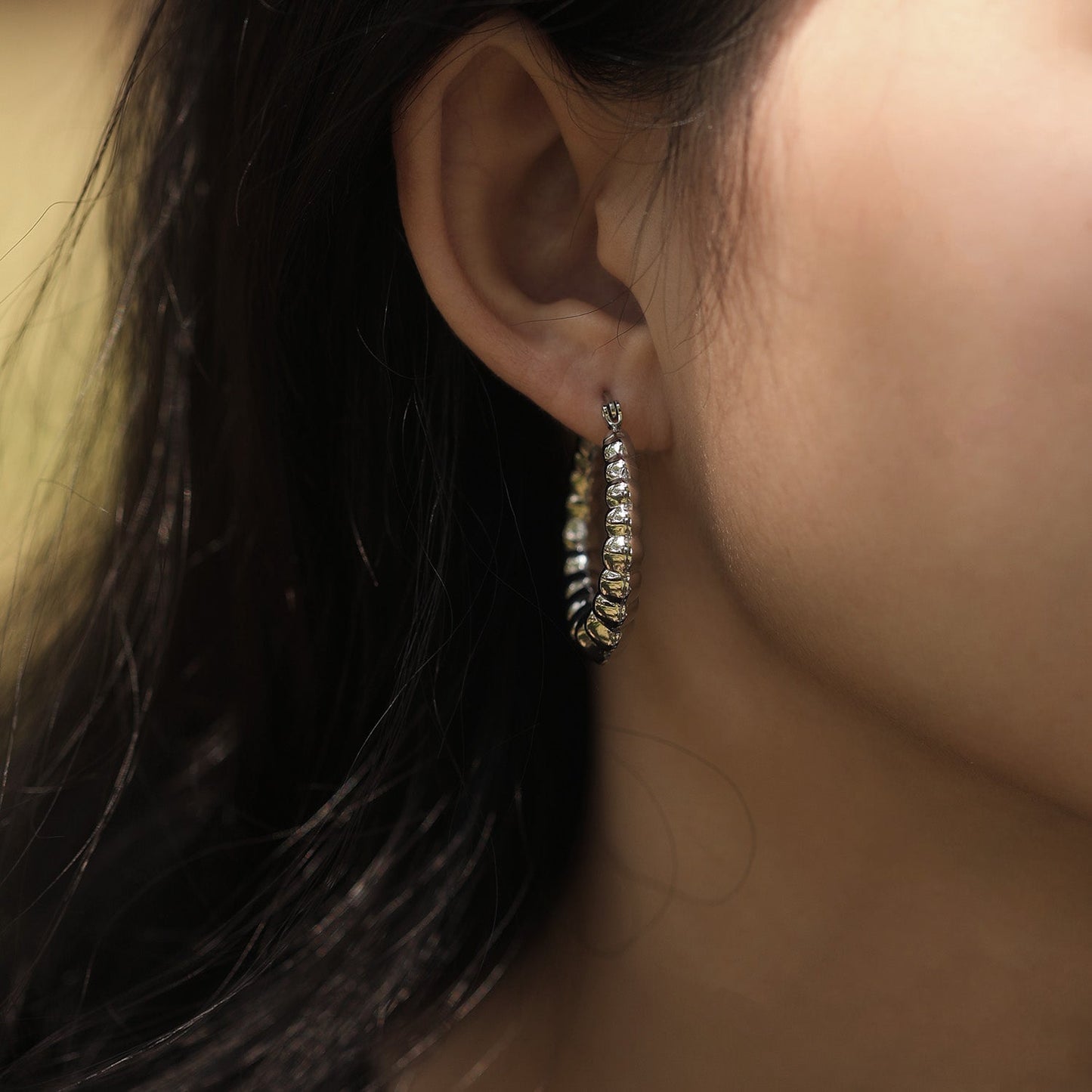 ANYA 72201S Croissant Hoops Silver