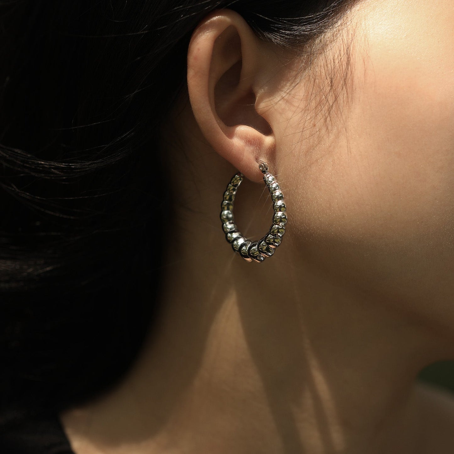 ANYA 72201S Croissant Hoops Silver