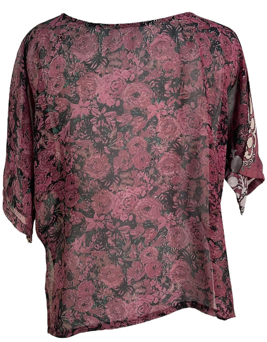 PRG6319 Sheer Avatar Pure Silk Side Slit Top