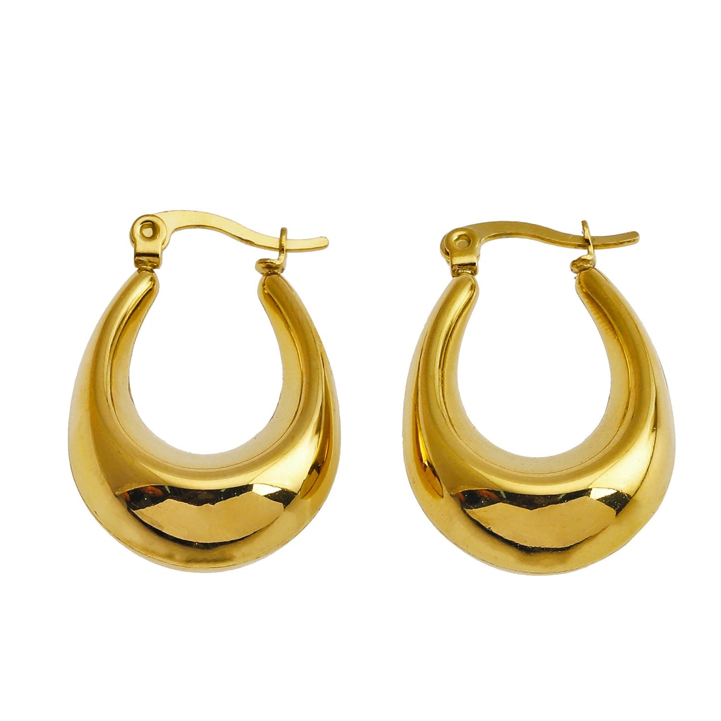 ARINA Chunky Shaped Hoops Gold