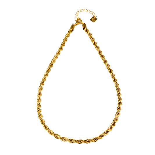 ARKELEY Gold: Chunky Rope Chain Textured Necklace