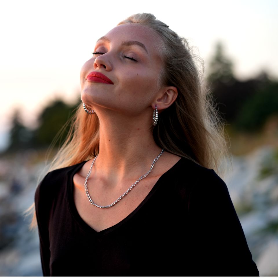 ANYA 72201S Croissant Hoops Silver