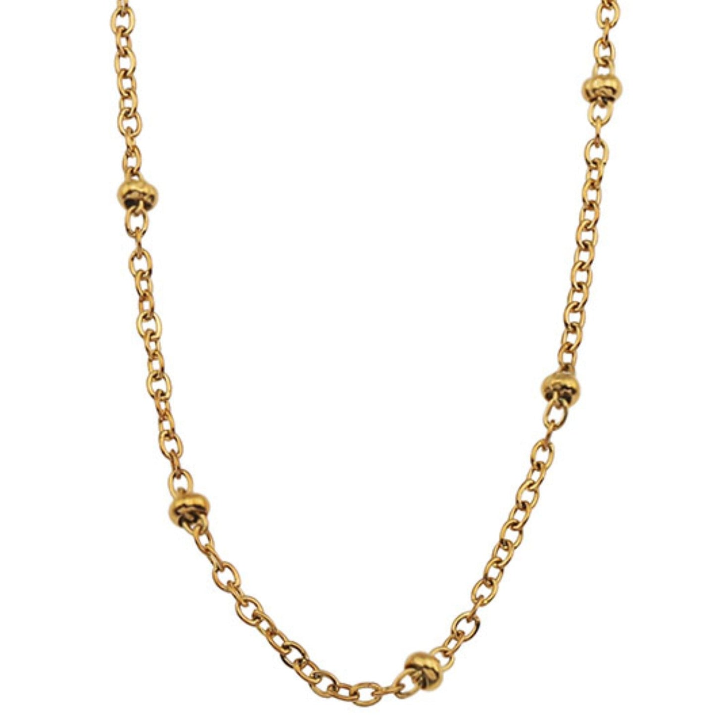 AVERY 16" Gold: Essential Daily Wear Beaded Gold Chain Necklace