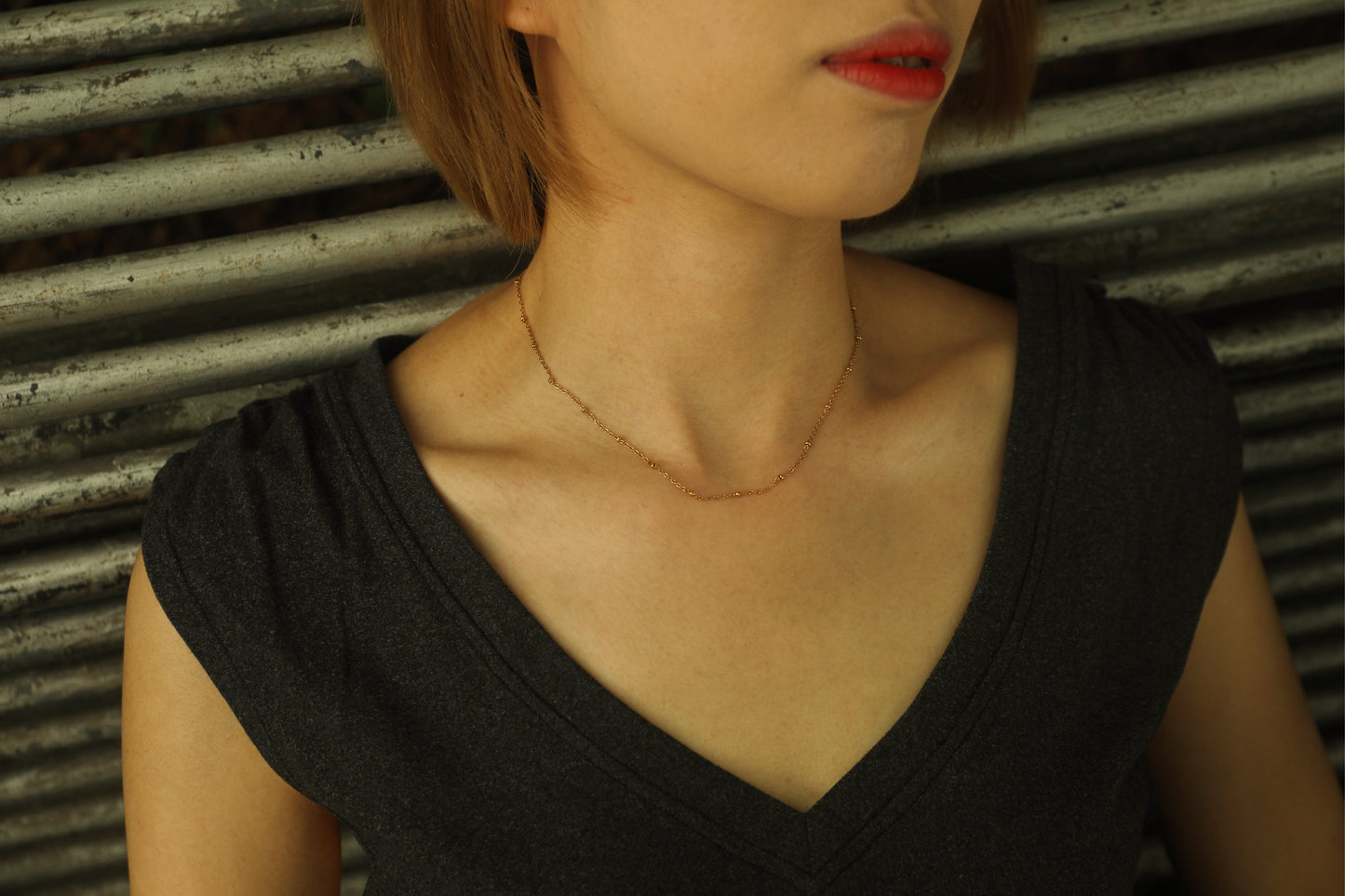 AVERY 20" Gold: Essential Daily Wear Beaded Gold Chain Necklace