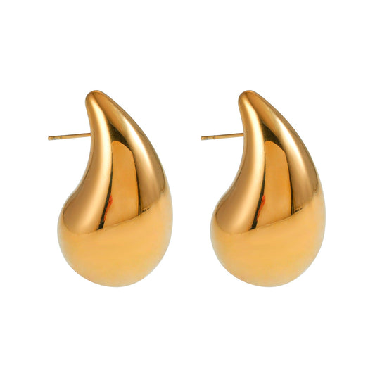 AVONTUR Gold: Statement Tear Drop Stud Earrings