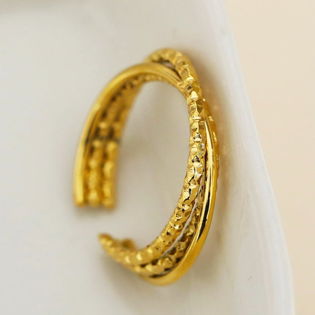 AZURA: Triple Stacked Contrasting Textured Ring