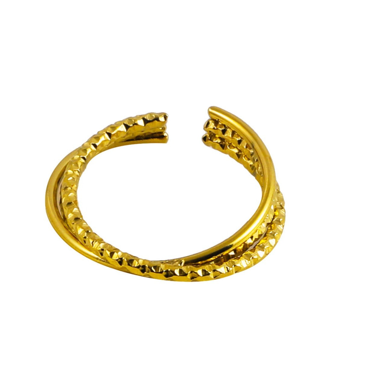 AZURA: Triple Stacked Contrasting Textured Ring