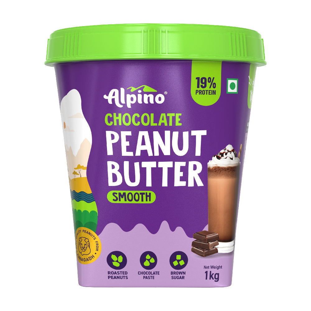 Chocolate Peanut Butter Smooth - Roasted Peanuts, Chocolate Paste & Brown Sugar - 19% Protein, Source of Healthy Fats