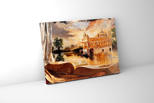 Wall Art -Ancient Golden Temple- Spiritual Wall Decor