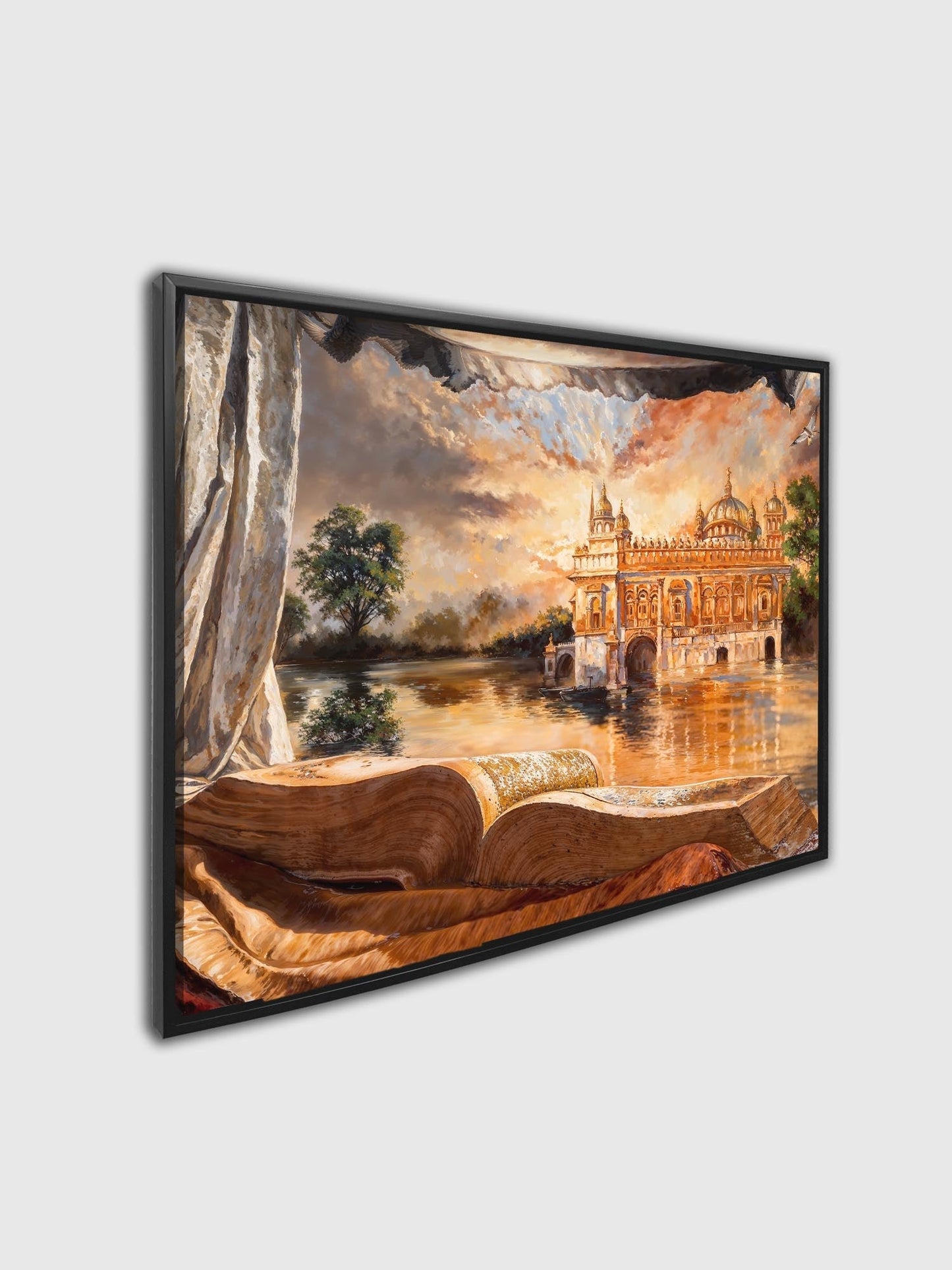 Wall Art -Ancient Golden Temple- Spiritual Wall Decor