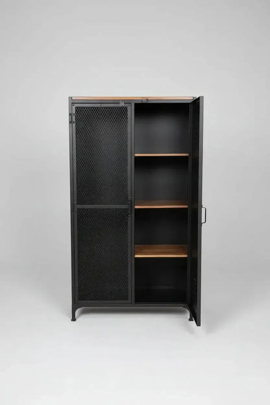 Armoire industrielle style casier avec porte en grillage
