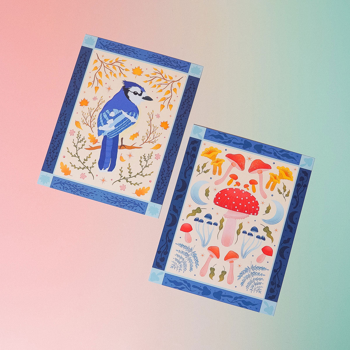 Bluejay Bird Art Print (7"x9")