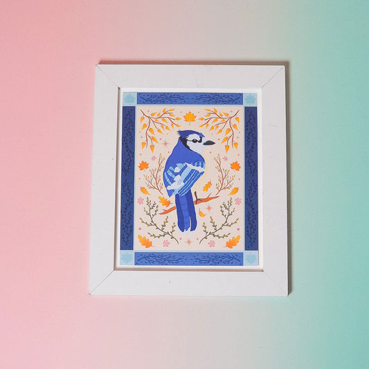 Bluejay Bird Art Print (7"x9")