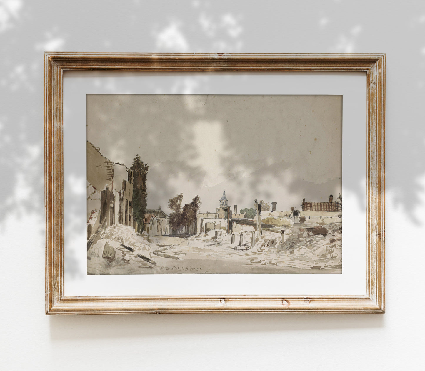 Vintage Neutral Landscape Art Print L0113