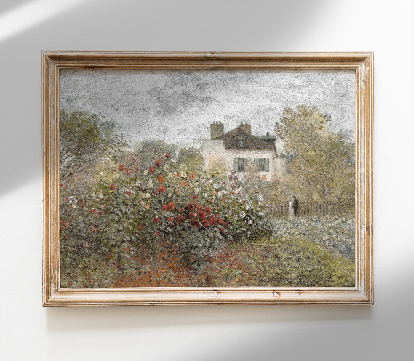 Cottage Floral Oil Painting | Muted Landscape Art Print L224
