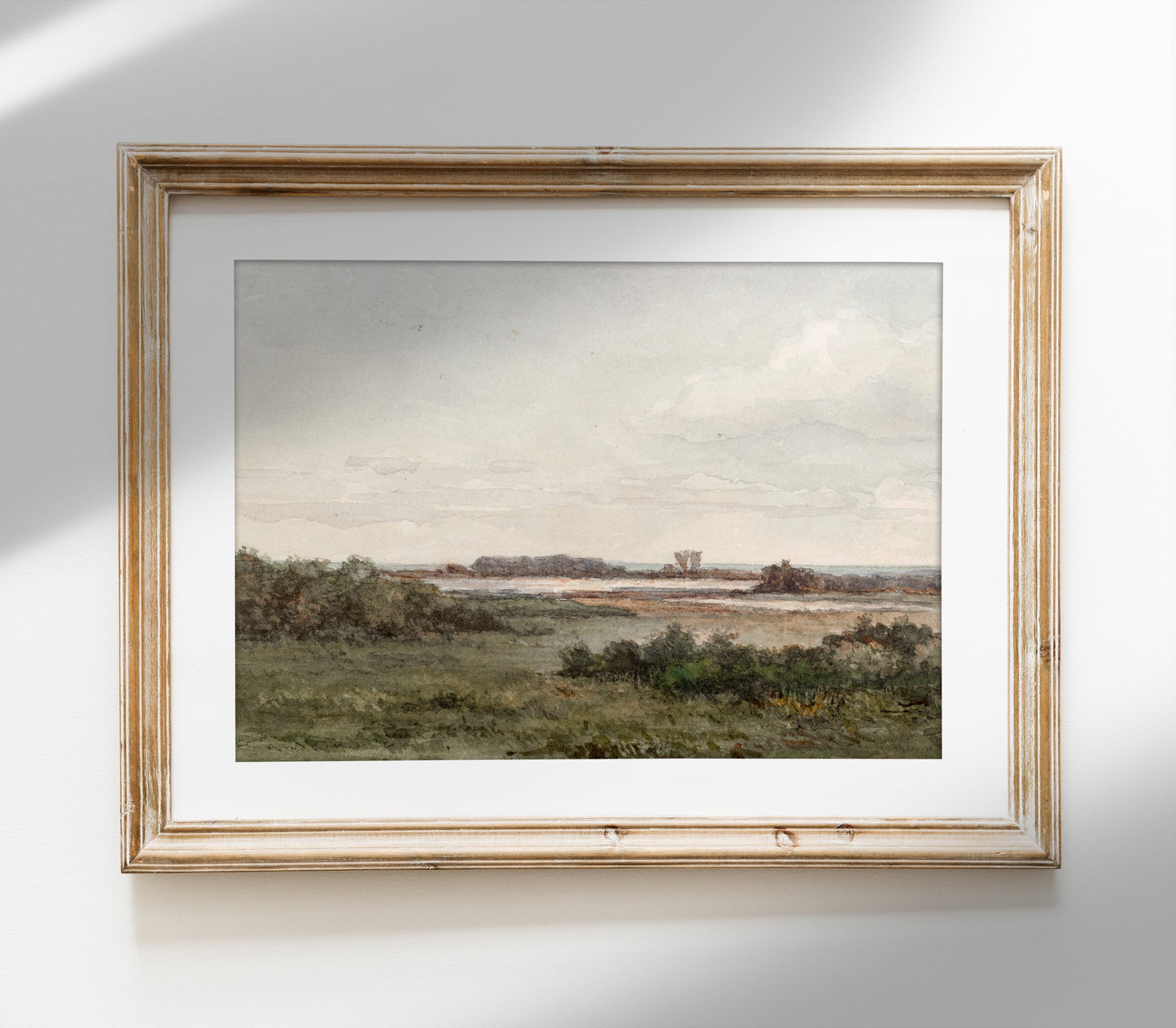 Autumn Muted Green Landscape - Vintage Mood Print L243