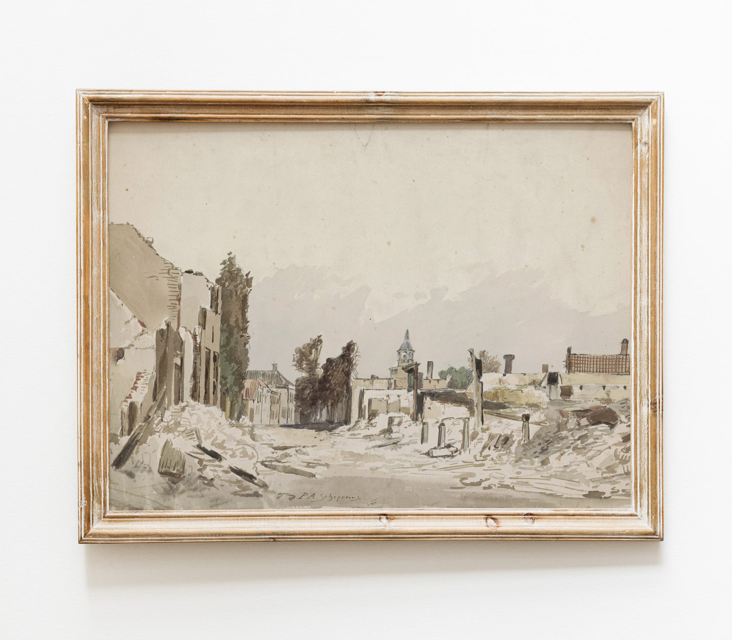 Vintage Neutral Landscape Art Print L0113