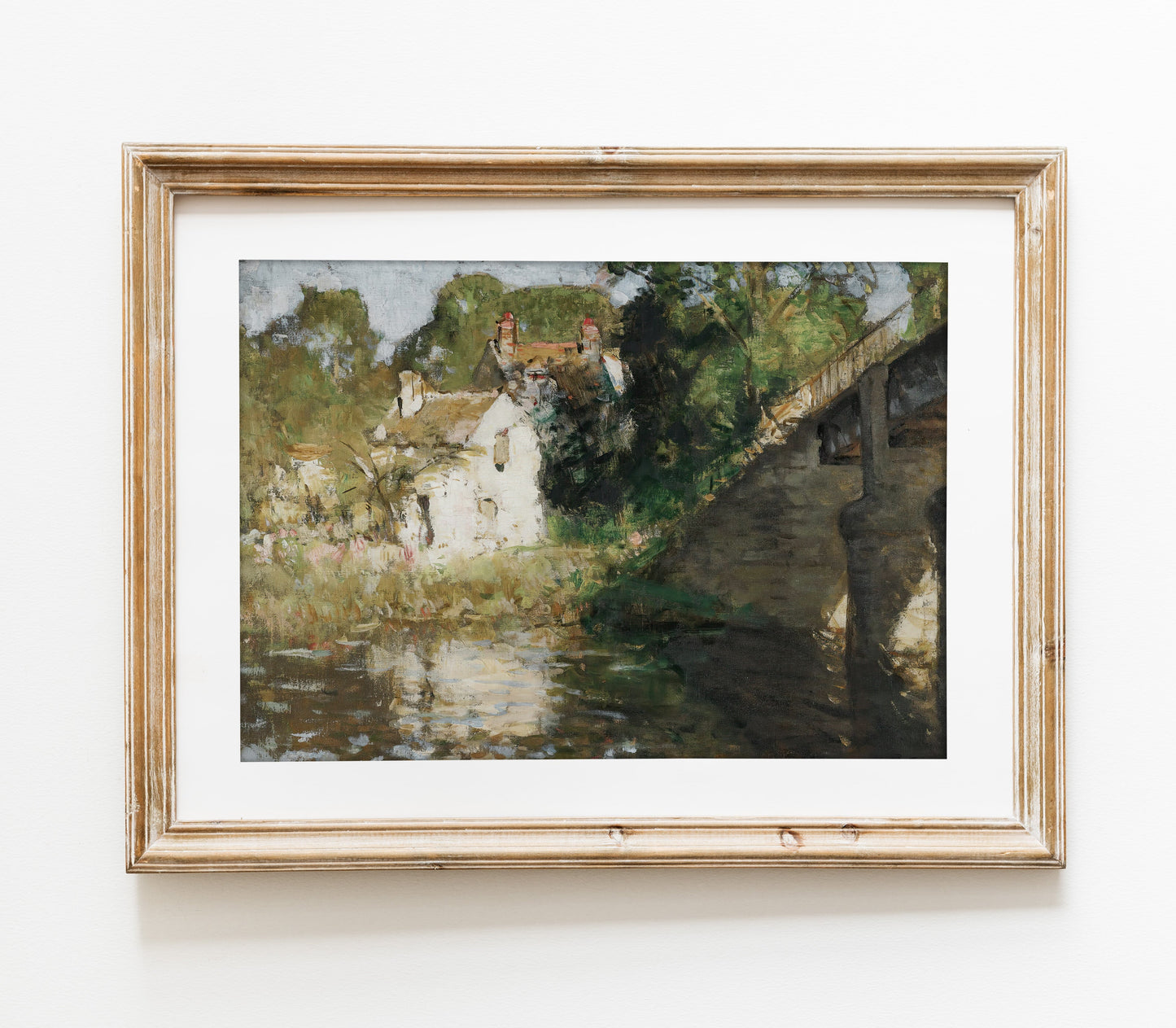 Vintage Cottage Landscape Art Print L0118