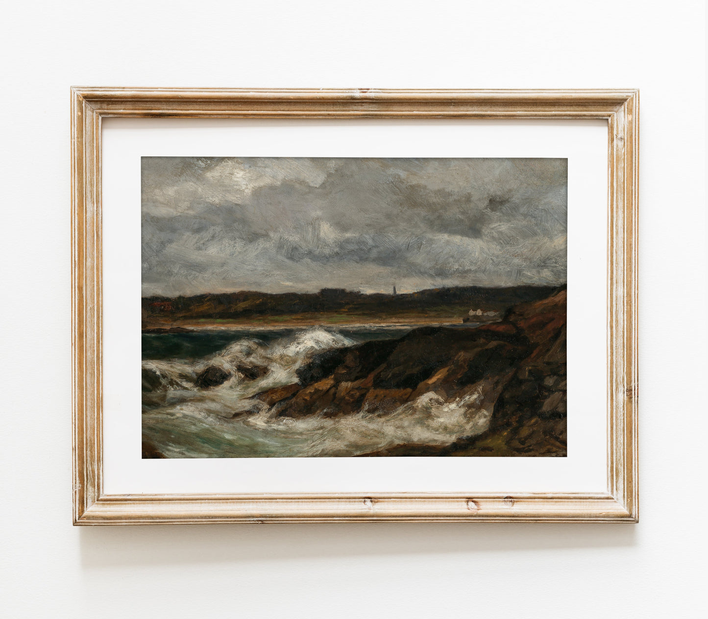 Vintage Crashing Waves Landscape Art Print L0132