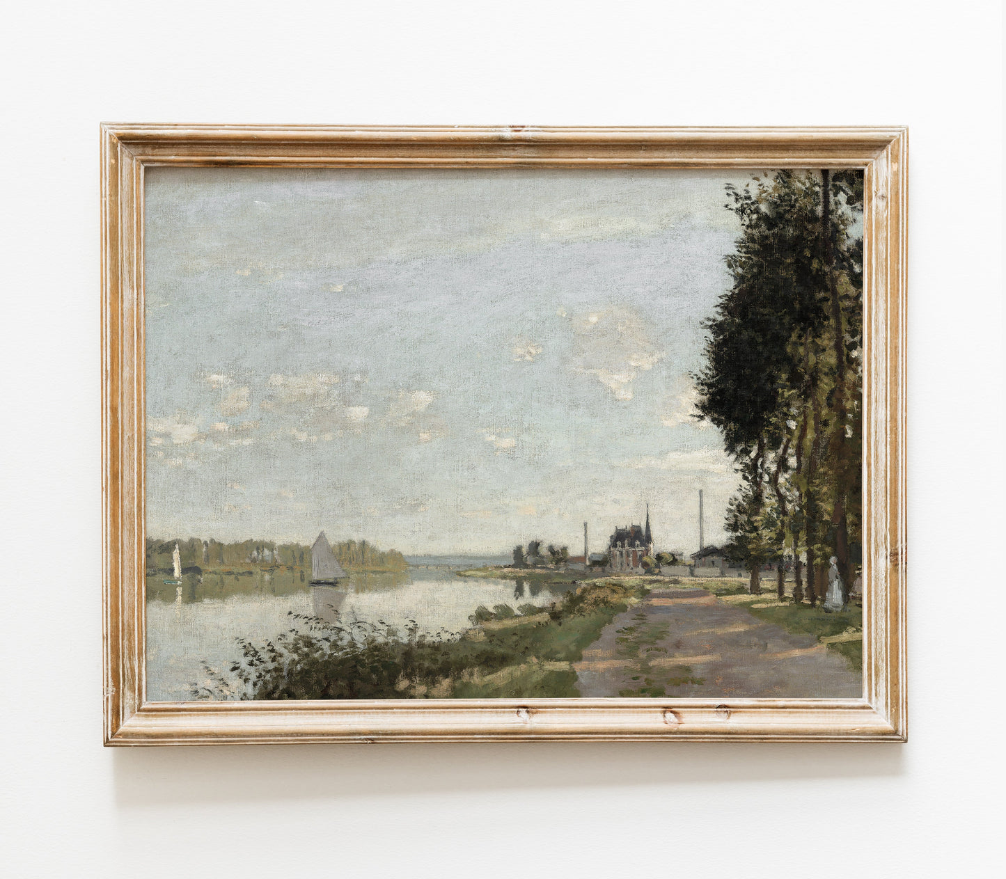 Vintage Coastal Riverside Landscape Art Print L0141