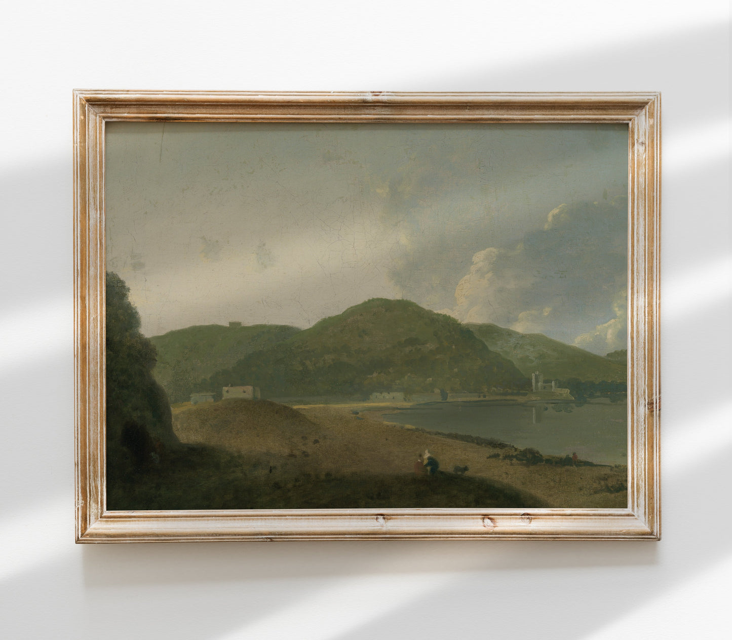 Vintage Muted Green Landscape Art Print L0147