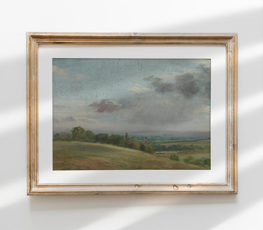 Vintage Hilltop Landscape Art Print L0146